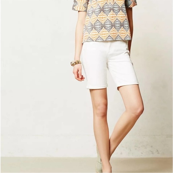 AG Brooke White Bermuda Cuffed Shorts Jeans Sz 31 - Picture 14 of 15